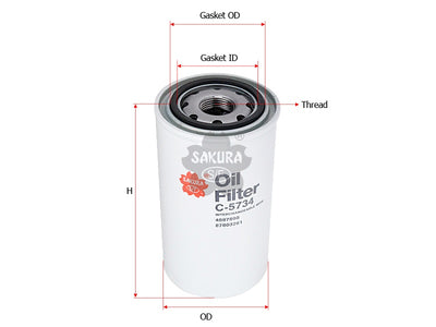 กรองน้ำมันเครื่อง(Spin-On) , SAKURA, 87803261, C-5734, CASE (127009)