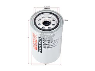 กรองน้ำมันเครื่อง(Spin-On) , SAKURA, 300046300, C-57380, CARRIER TRANSICOLD (127306)