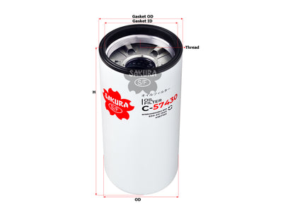 SAKURA,, Oil Filter (Spin-On), 600-211-1340, C-57430, CASE