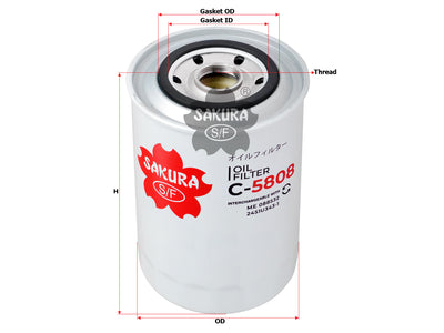 SAKURA Oil Filter (Spin-On) AY100-MT030 C-5808 Fits CANTER 4M50/T