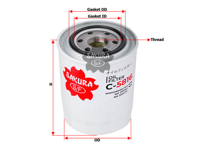 กรองน้ำมันเครื่อง(Spin-On) , SAKURA, ME797399, C-5816, MITSUBISHI (124892)
