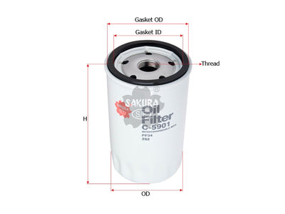 SAKURA,, Oil Filter (Spin-On), 15208-H8920, C-5901, KOMATSU