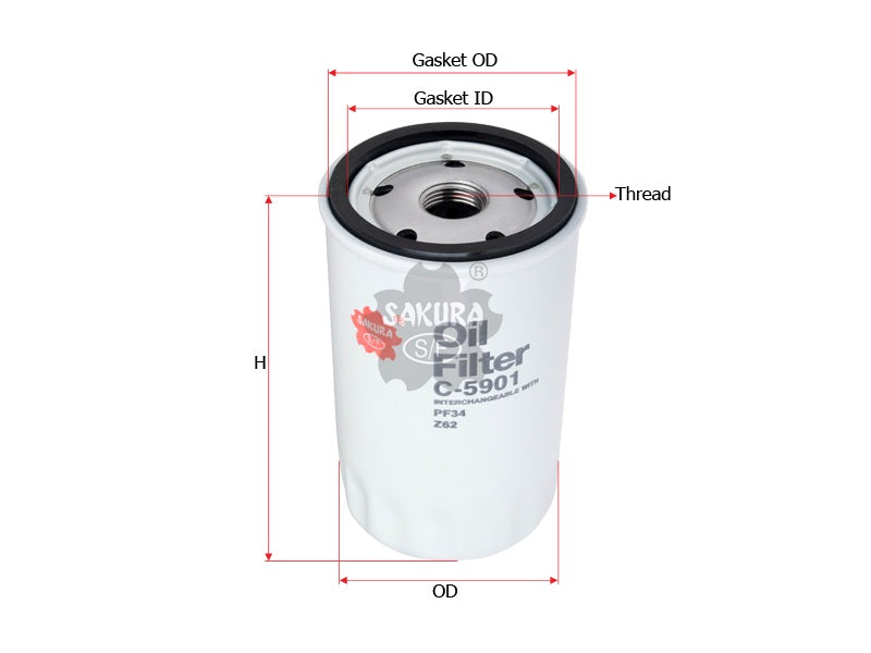 SAKURA,, Oil Filter (Spin-On), 15208-H8920, C-5901, KOMATSU
