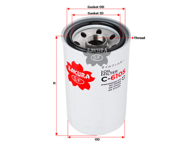 SAKURA,, Oil Filter (Spin-On), 5-87619246-0, C-6105, FUSO