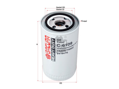SAKURA,, Oil Filter (Spin-On), 677 709 C 91, C-6109, INTERNATIONAL HARVESTER/IHC