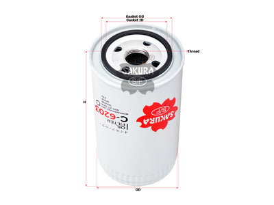 SAKURA,, Oil Filter (Spin-On), 1902136, C-6203, CASE