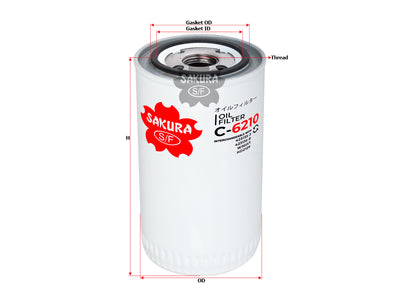 กรองน้ำมันเครื่อง(Spin-On) , SAKURA, 7423195, C-6210, VOLVO BM (123207)