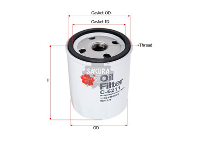 SAKURA,, Oil Filter (Spin-On), 11421278059, C-6211, BMW