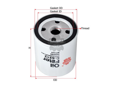 SAKURA,, Oil Filter (Spin-On), 4434793, C-6212, FIAT