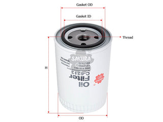 SAKURA,, Oil Filter (Spin-On), 681 155 613, C-6213, VOLKSWAGEN