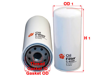 SAKURA,, Oil Filter (Spin-On), 12128936, C-6220, KHD