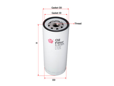 SAKURA,, Oil Filter (Spin-On), 0 118 2947, C-62300, DEUTZ-FAHR