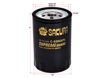 SAKURA,, Oil Filter (Spin-On), 25160561, C-6504XPL, GMC