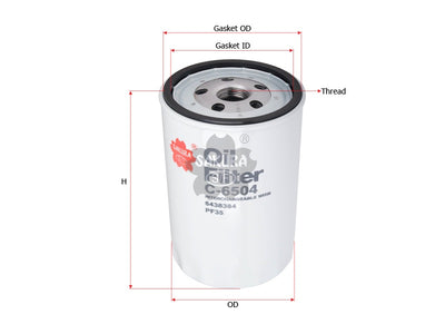 SAKURA,, Oil Filter (Spin-On), 6438384, C-6504, DETROIT DIESEL
