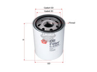SAKURA,, Oil Filter (Spin-On), 74508845, C-6508, LIEBHERR