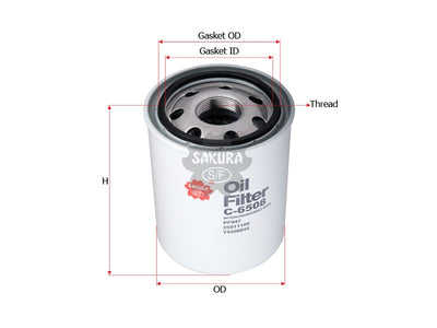 SAKURA,, Oil Filter (Spin-On), 74508845, C-6508, LIEBHERR