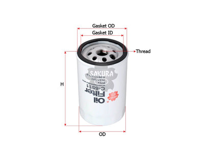 SAKURA,, Oil Filter (Spin-On), 8-25171377-0, C-6511, GMC