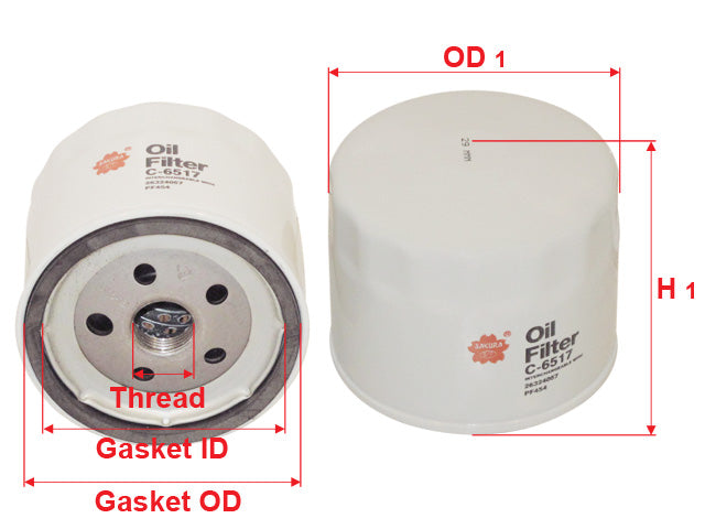กรองน้ำมันเครื่อง(Spin-On) , SAKURA, 25324052, C-6517, OLDSMOBILE (122951)