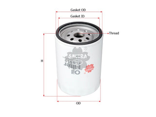 SAKURA,, Oil Filter (Spin-On), 25013977, C-6519, CHEVROLET