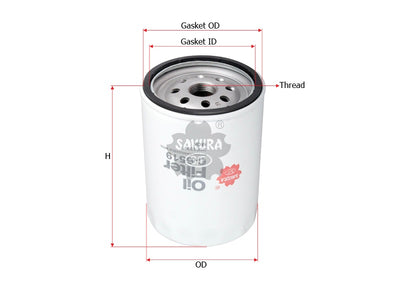 SAKURA,, Oil Filter (Spin-On), 25013977, C-6519, CHEVROLET