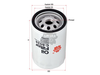SAKURA,, Oil Filter (Spin-On), 25012760, C-6524, CHEVROLET