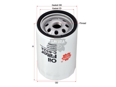 SAKURA,, Oil Filter (Spin-On), 25012760, C-6524, CHEVROLET