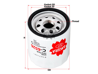 SAKURA,, Oil Filter (Spin-On), 6439857, C-6526, CHEVROLET