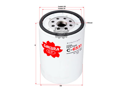 กรองน้ำมันเครื่อง(Spin-On) , SAKURA, 9Y-4452, C-6531, HOLDEN (126100)