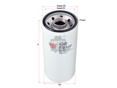 กรองน้ำมันเครื่อง(Spin-On) , SAKURA, 23527033, C-6537, ATLAS COPCO (123133)