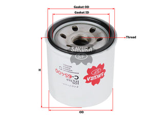 SAKURA,, Oil Filter (Spin-On), 1#25181616, C-65400, HOLDEN