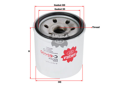 SAKURA,, Oil Filter (Spin-On), 1#25181616, C-65400, HOLDEN