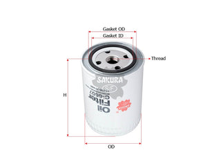 SAKURA,, Oil Filter (Spin-On), 5092 555, C-6607, FORD