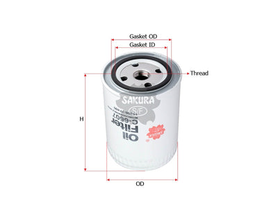 SAKURA,, Oil Filter (Spin-On), 5092 555, C-6607, FORD