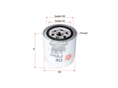 SAKURA,, Oil Filter (Spin-On), HE400000415, C-6608, CASE