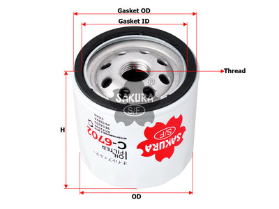 SAKURA,, Oil Filter (Spin-On), 93156856, C-6702, CHEVROLET