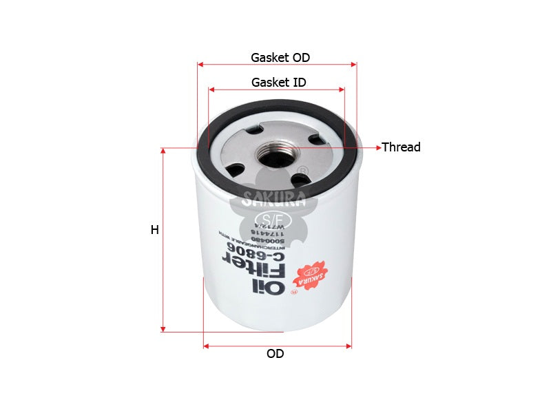 SAKURA,, Oil Filter (Spin-On), 5000480, C-6806, DEMAG