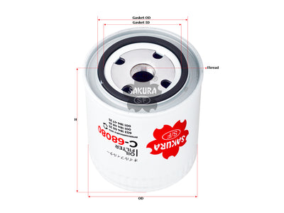 SAKURA,, Oil Filter (Spin-On), 00 752 214 81, C-68080, VOLGA /GAZ