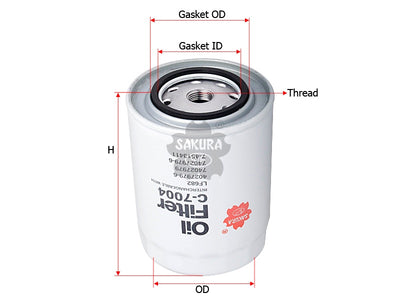 SAKURA,, Oil Filter (Spin-On), 451341, C-7004, FIAT-ALLIS