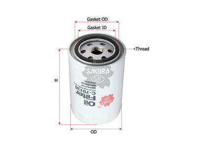 SAKURA,, Oil Filter (Spin-On), MK667378, C-70130, FIAT