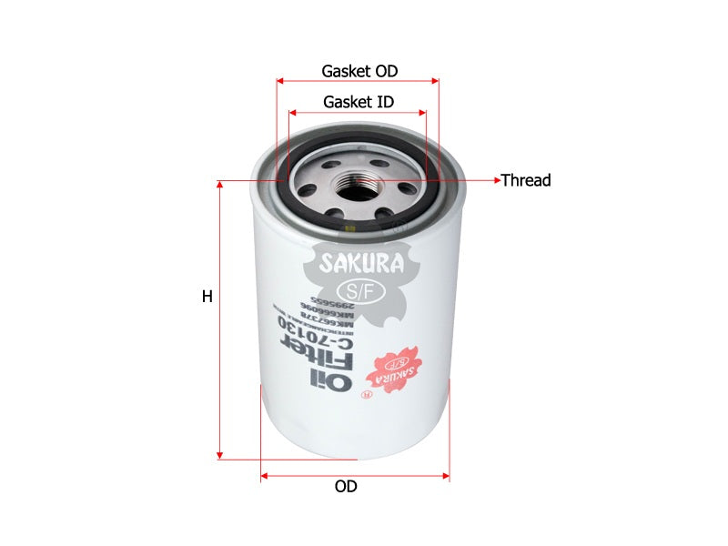 SAKURA,, Oil Filter (Spin-On), MK667378, C-70130, FIAT