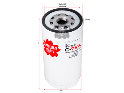 SAKURA,, Oil Filter (Spin-On), 7 420 709 459, C-7105, CATERPILLAR
