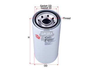 SAKURA,, Oil Filter (Spin-On), 524 184 01 01, C-7302, DETROIT DIESEL