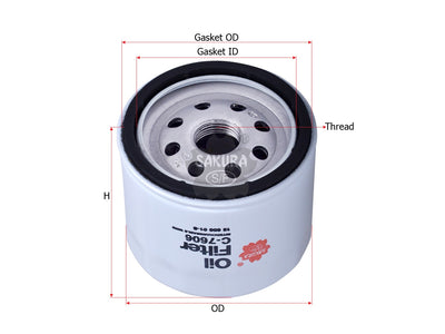 SAKURA,, Oil Filter (Spin-On), 12 050 01, C-7606, AGCO