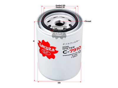 SAKURA,, Oil Filter (Spin-On), T-19044T, C-7910, RAYGO