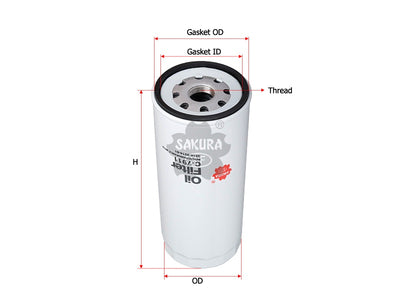 SAKURA,, Oil Filter (Spin-On), 92071182, C-7911, CATERPILLAR