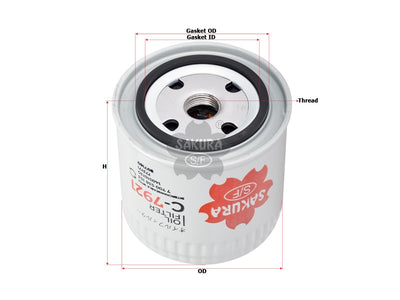 SAKURA,, Oil Filter (Spin-On), 140 516 130, C-7921, SEAT