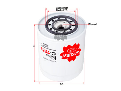 SAKURA,, Oil Filter (Spin-On), 4787410, C-7937, IVECO