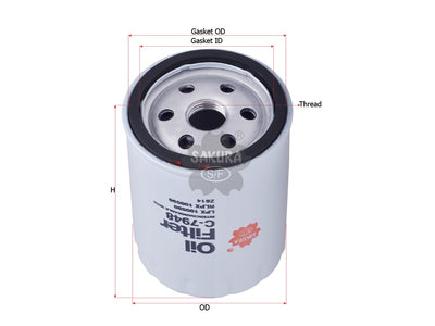 SAKURA,, Oil Filter (Spin-On), RLPX 100590, C-7948, LAND ROVER
