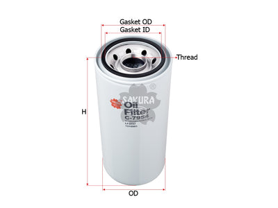 SAKURA,, Oil Filter (Spin-On), 1310901, C-7954, DAF