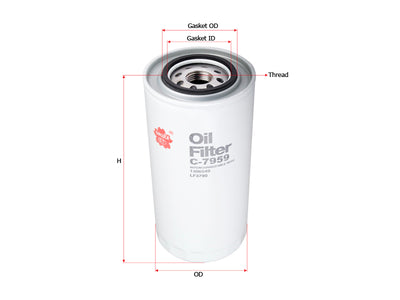 SAKURA,, Oil Filter (Spin-On), 1306549, C-7959, DAF